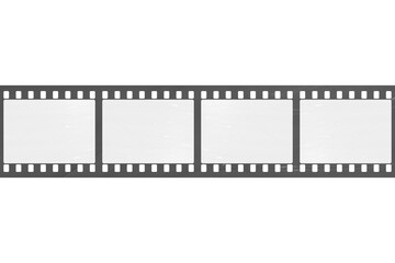 Fototapeta premium Vintage black film strip isolated on a transparent background.