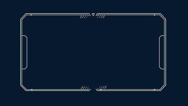 Universal Technology Line and frame Video overlay Futuristic HUD Head up display interface template with basic geometry line element. Universal Technology Line and frame Video overlay futuristic