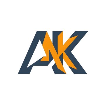 AK logo design concept with geometric letters