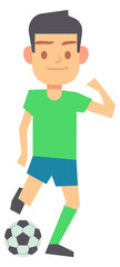 Fototapeta premium Soccer player kick ball. Sport game mascot