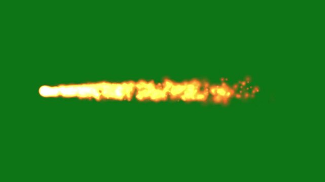 Fire Energy Stream on Green Screen Background, Dynamic Flame Motion Effect for Video Compositing, Animation, Overlays, Motion Graphics, Visual Effects and Stock Footage
