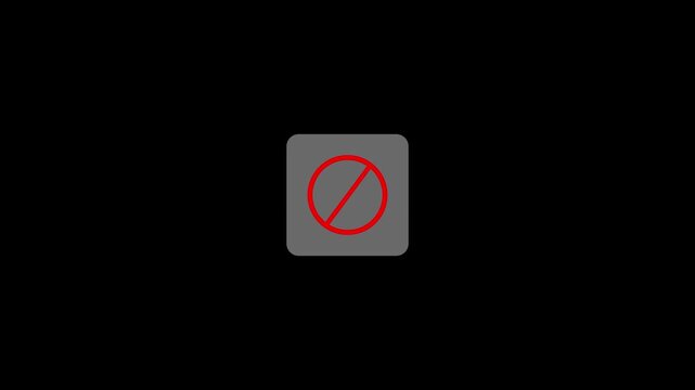 Face id don't Unlock icon animation on alpha channel background. facial recognition biometric security authentication mobile phone. 4k video.