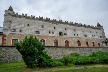 Crenellated attic and sgraffito facade along the long south wall of Zvolen Castle, Zvolen, Slovakia © Michal Plevko