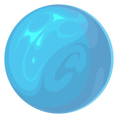 Neptune cartoon icon. Blue space planet drawing © MicroOne