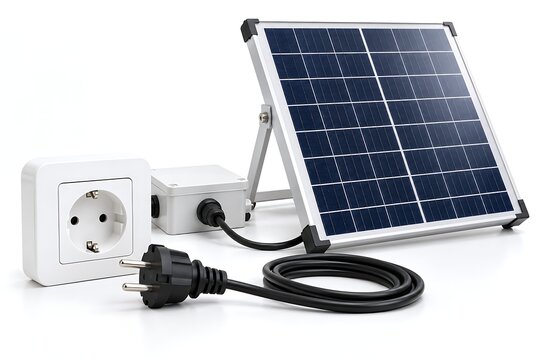 Portable solar panel kit with power socket and plug