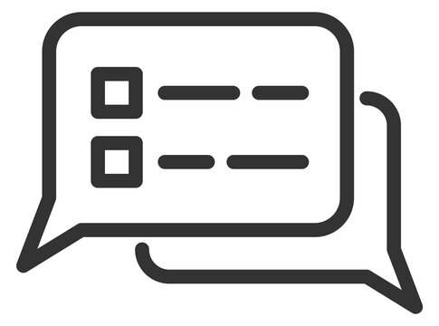 Checkboxes in chat messages. Online test line icon