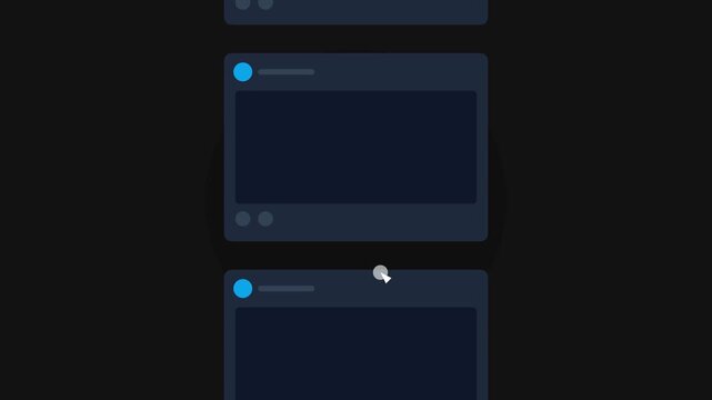 Dark UI Animation Social Media Feed Interaction For App Development