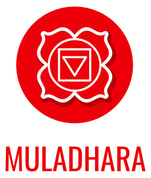 Muladhara logo. Indian esoteric symbol. Yoga chakra