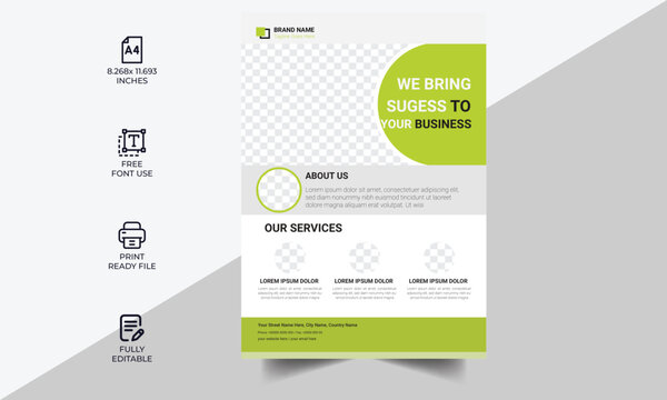 Creative Corporate & Business Flyer Brochure Template Design, abstract business flyer, vector template design. Brochure design, cover, annual report, poster, flyer