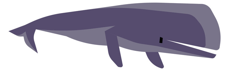 Sperm whale color icon. Blue ocean animal © MicroOne