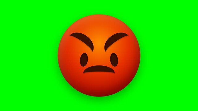 Angry Emoji Animation on Green Screen Background