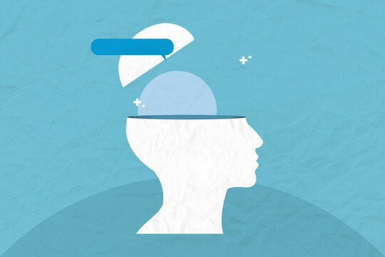 Conceptual illustration of open mind