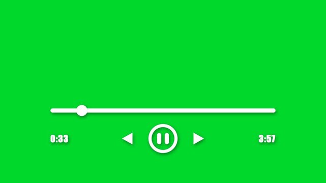 Green Screen Music Player Ui with Progress Bar