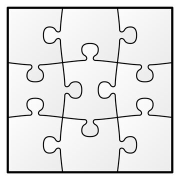 Jigsaw puzzle layout. Game pattern match template