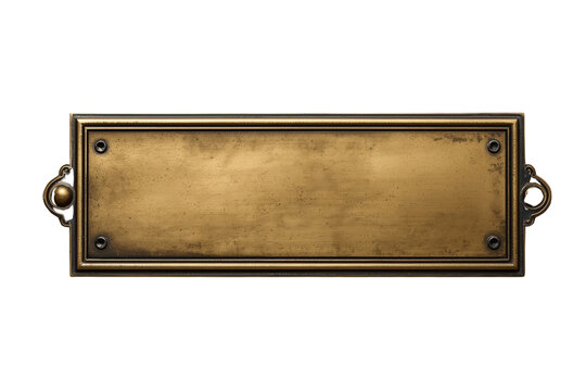 Vintage brass plaque with side handles modern digital resource