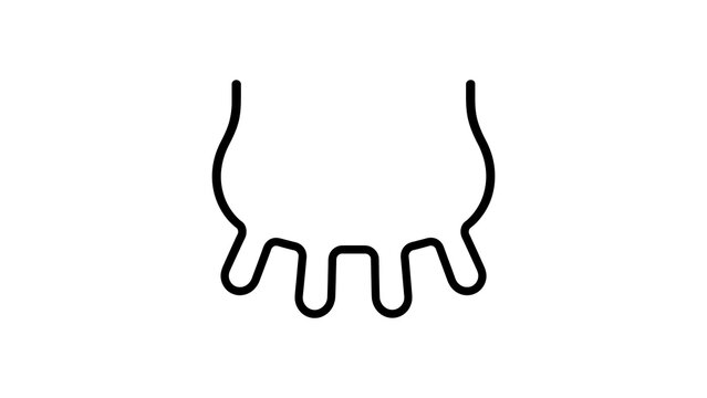 Cow udder icon with simple black outline for dairy farming infographics.