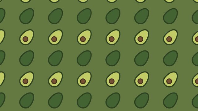 Seamless Avocado Pattern Animation for Food and Health Content
