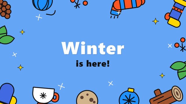 Winter Is Here Animated Graphic with Icons