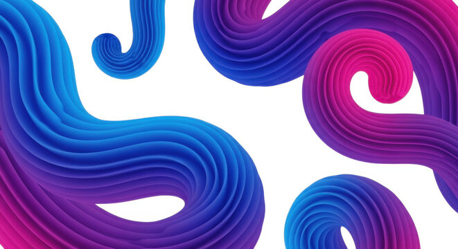 Abstract colorful wave design isolated on transparent background