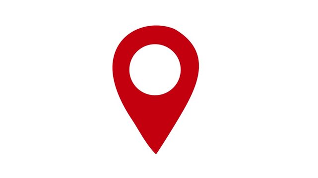 location sign icon animation glowing journey map travel direction tracking position symbol on a transparent