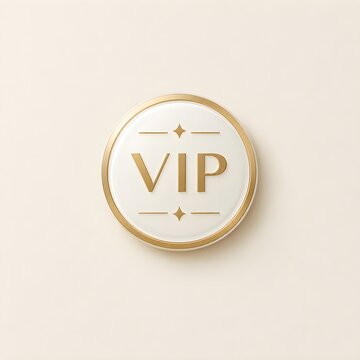 Minimal Premium VIP Member Badge with Gold Accent on Cream Background