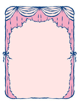 hand-drawn pink whimsical whimsy coquette frame for wedding Instagram invitation bow