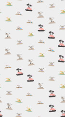 Tropical island pattern with palm trees © cici