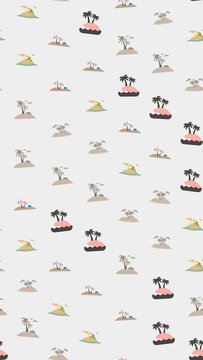 Tropical island pattern with palm trees
