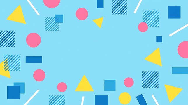 Background featuring colorful geometric shapes on light blue background geometric abstract illustration triangle