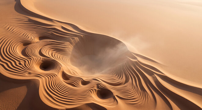 Aerial Desert Yardang Wind-Sculpted Topography Background