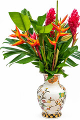 Bouquet exotique sur fond blanc  © Unclesam