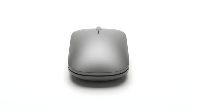 Sleek silver wireless computer mouse featuring an ergonomic design isolated on a clean white studio background.
