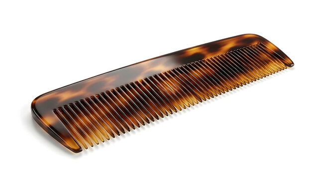A professional tortoiseshell hair comb for daily grooming and styling, isolated on a clean white background.