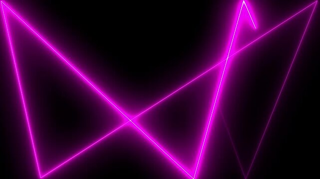 Glowing neon pink color line background icon animation line footage effect seamless line pattern icon party show night club on black background	