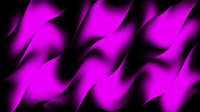 Pink abstract shapes shift and flow across a black background