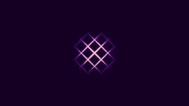 Procedural grid shutter wipe with transparent alpha channel and geometric diamond pattern transition for broadcast motion graphics with channel seamless integration