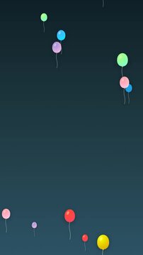 Simple video motion graphic of balloons flying all over