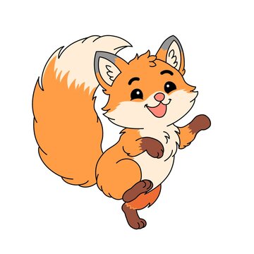 Cute Fox Cartoon Vector Illustration