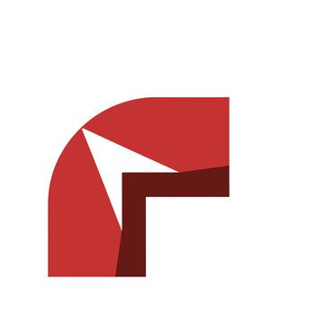 Abstract red and white geometric shape