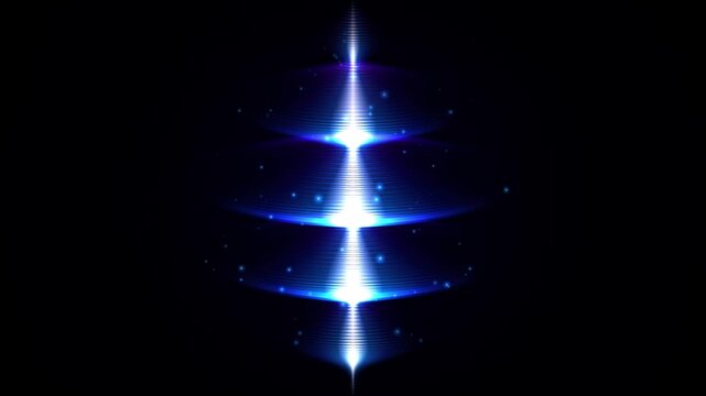 Glowing Blue Digital Energy Sphere Pulsing with Radiant Particles in Dark Space Motion Background