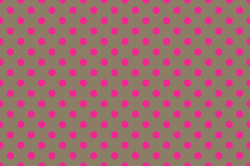 abstract Deep Pink colour polka dots on Wheat colour background pattern design. © Pisan