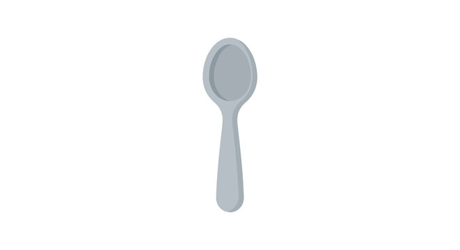 Silver spoon illustration with a white background simple and stylized