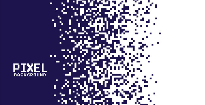 Retro computer-inspired abstract pixel background with dense square blocks, purple base color, bright green, yellow, black and magenta geometric pixels, nostalgic 1980s and 1990s digital aesthetic, fl