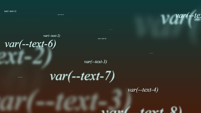 Animated CSS variables code background video loop