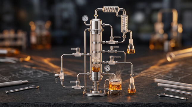 Glass Distillation Column Laboratory Model Chemical Equipment