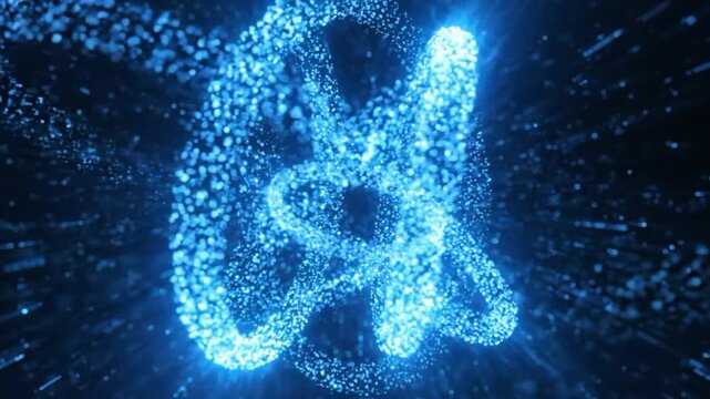 Abstract blue light ray ring formation looping bac b VSRExport