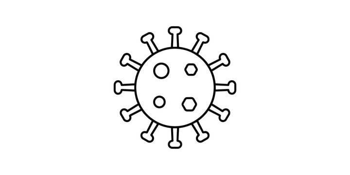 Coronavirus virus particle icon representing disease and infection.