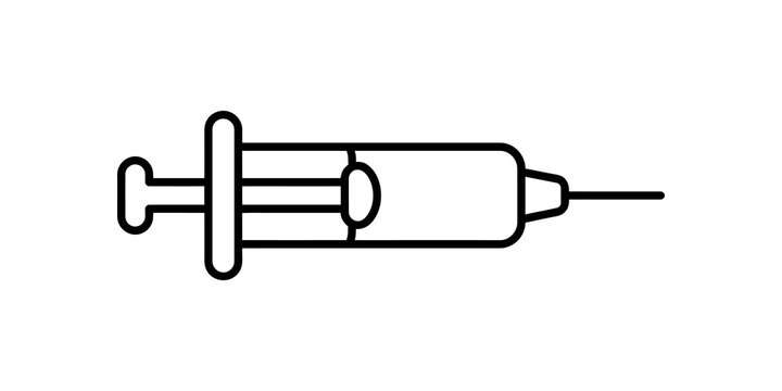 Medical syringe icon for vaccination and injection procedures in healthcare.