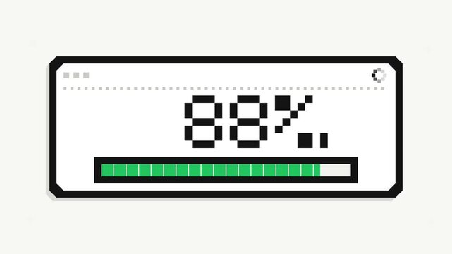 Retro Loading Progress Bar Percentage Counter