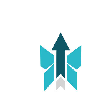 Abstract arrow and geometric shapes logo